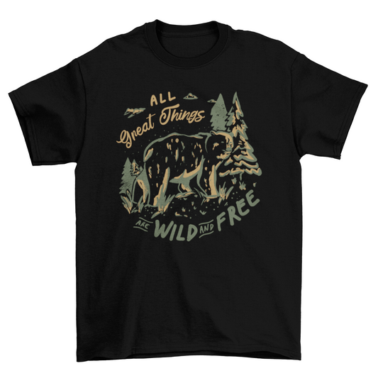 Wild bear animal nature t-shirt